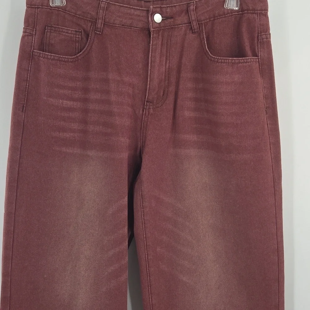 Mens Red Wide Leg Skater Jeans NWT